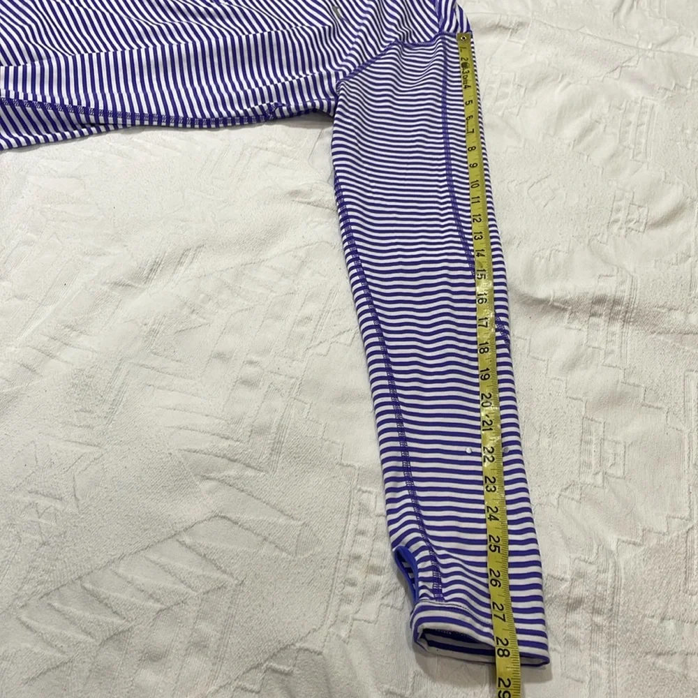Nike Running Dri-Fit Lightweight Purple White Stripe Mock Neck 1/4 Zip Shirt XL